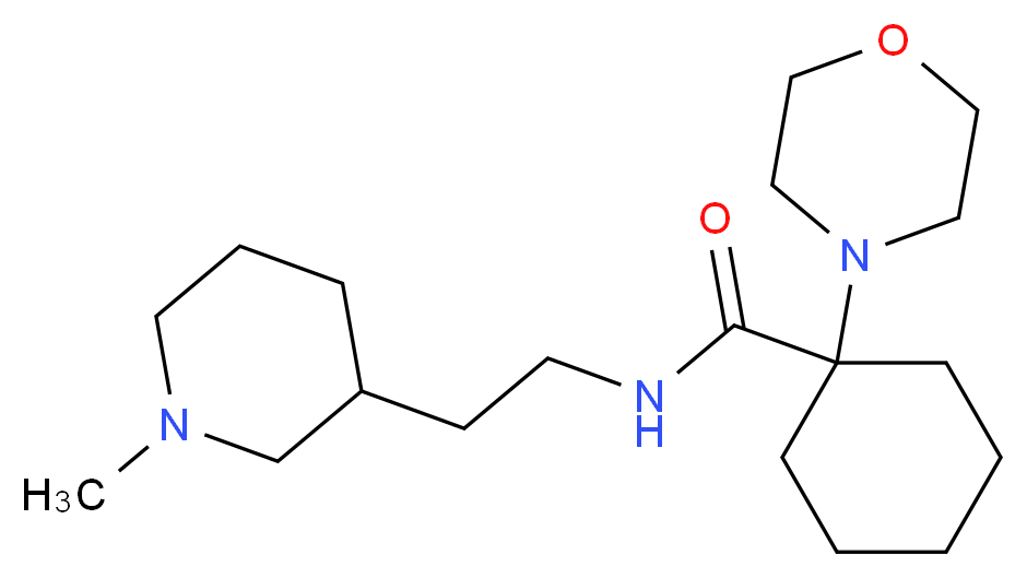 N-[2-(1-methylpiperidin-3-yl)ethyl]-1-morpholin-4-ylcyclohexanecarboxamide_Molecular_structure_CAS_)