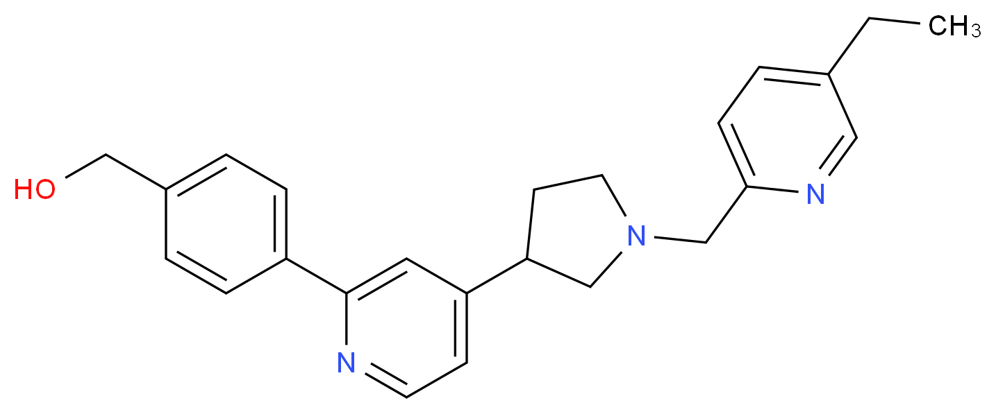 [4-(4-{1-[(5-ethylpyridin-2-yl)methyl]pyrrolidin-3-yl}pyridin-2-yl)phenyl]methanol_Molecular_structure_CAS_)