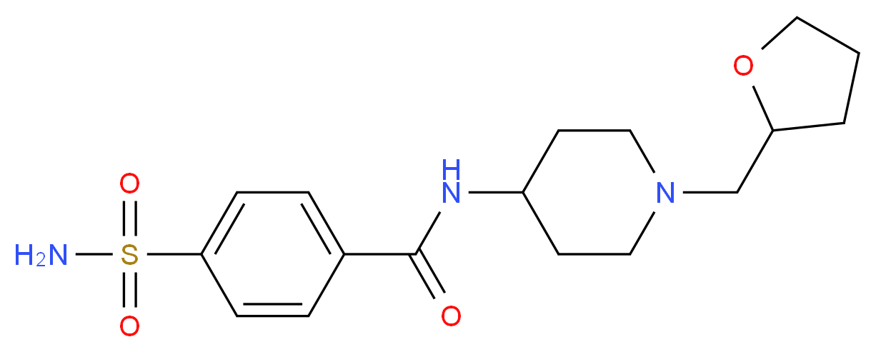 4-(aminosulfonyl)-N-[1-(tetrahydrofuran-2-ylmethyl)piperidin-4-yl]benzamide_Molecular_structure_CAS_)