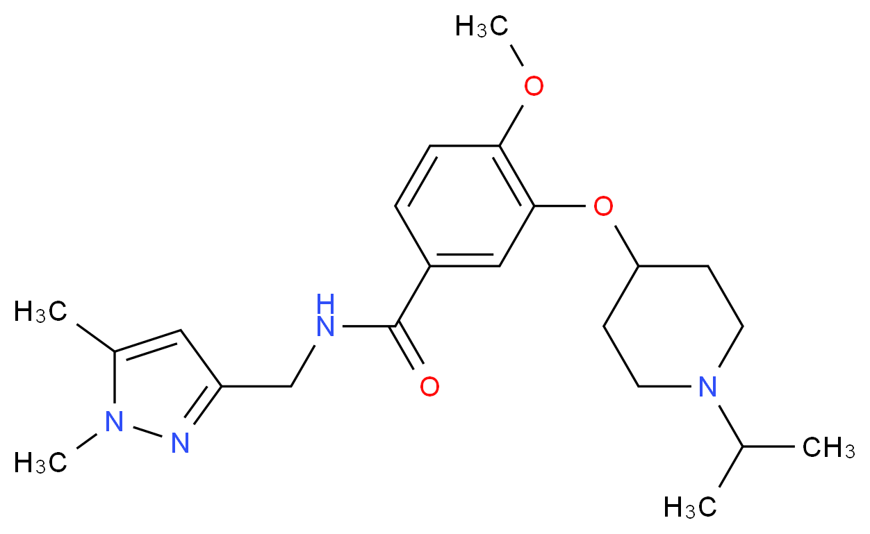 N-[(1,5-dimethyl-1H-pyrazol-3-yl)methyl]-3-[(1-isopropyl-4-piperidinyl)oxy]-4-methoxybenzamide_Molecular_structure_CAS_)