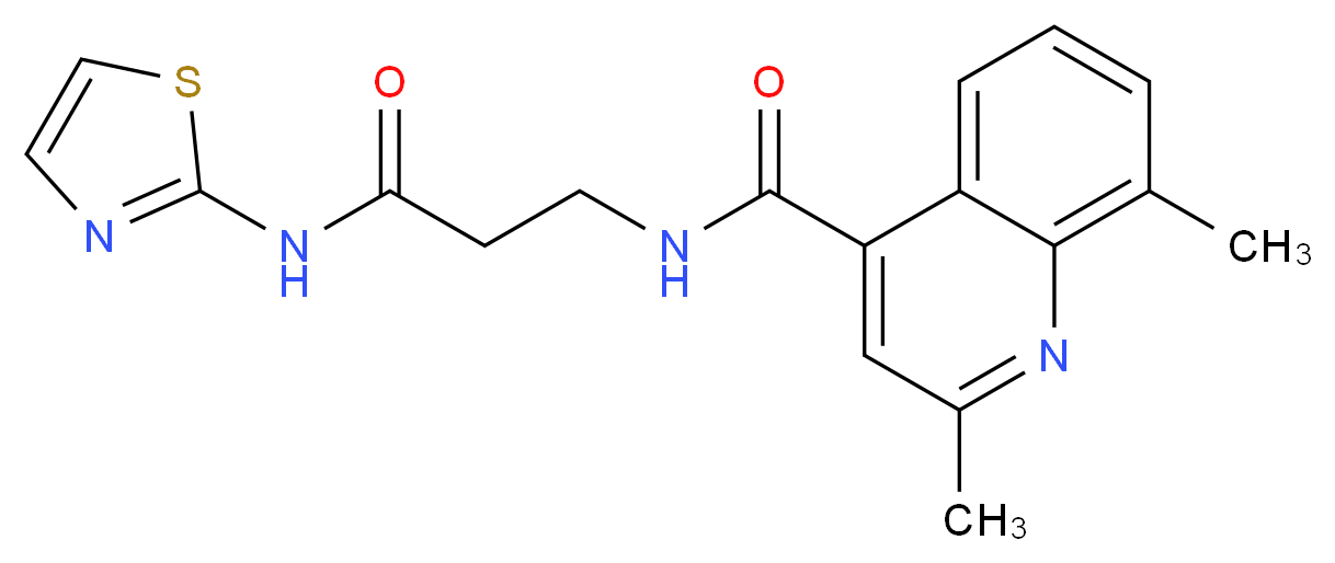 2,8-dimethyl-N-[3-oxo-3-(1,3-thiazol-2-ylamino)propyl]quinoline-4-carboxamide_Molecular_structure_CAS_)