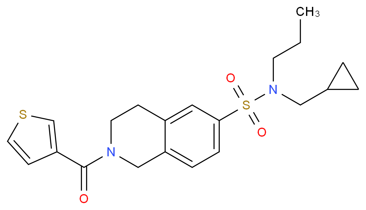 N-(cyclopropylmethyl)-N-propyl-2-(3-thienylcarbonyl)-1,2,3,4-tetrahydroisoquinoline-6-sulfonamide_Molecular_structure_CAS_)