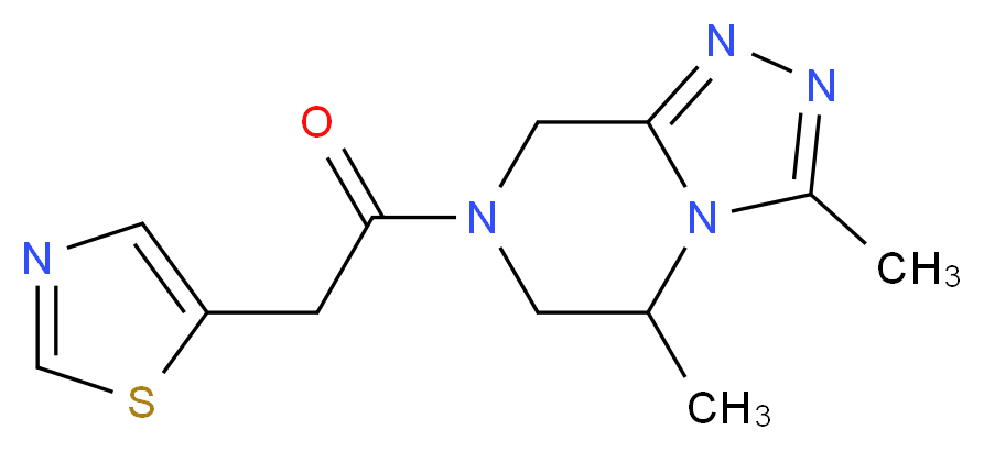 3,5-dimethyl-7-(1,3-thiazol-5-ylacetyl)-5,6,7,8-tetrahydro[1,2,4]triazolo[4,3-a]pyrazine_Molecular_structure_CAS_)