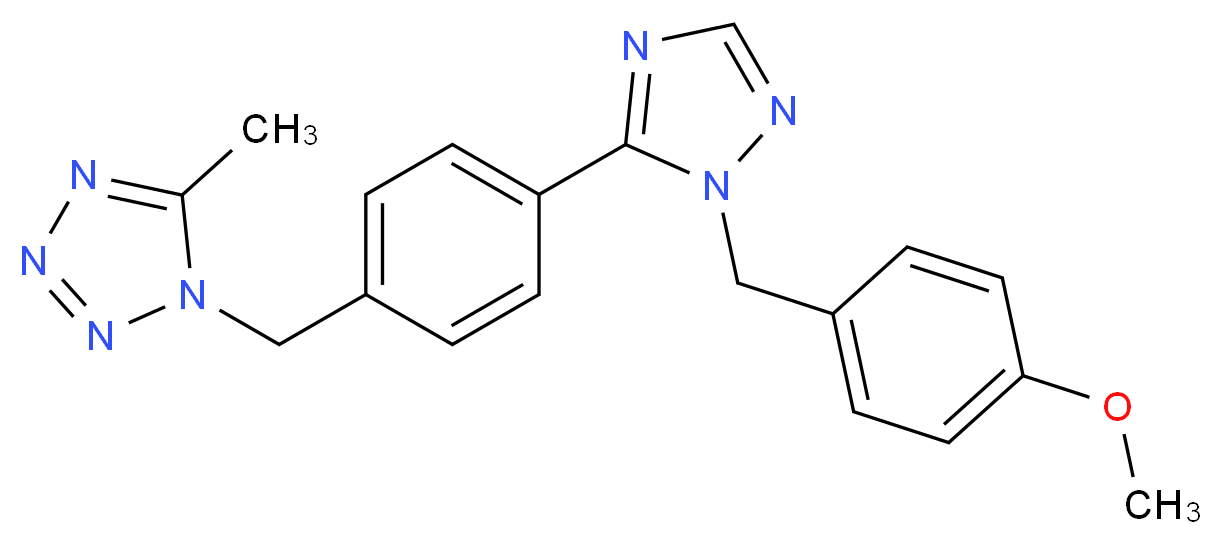 1-{4-[1-(4-methoxybenzyl)-1H-1,2,4-triazol-5-yl]benzyl}-5-methyl-1H-tetrazole_Molecular_structure_CAS_)