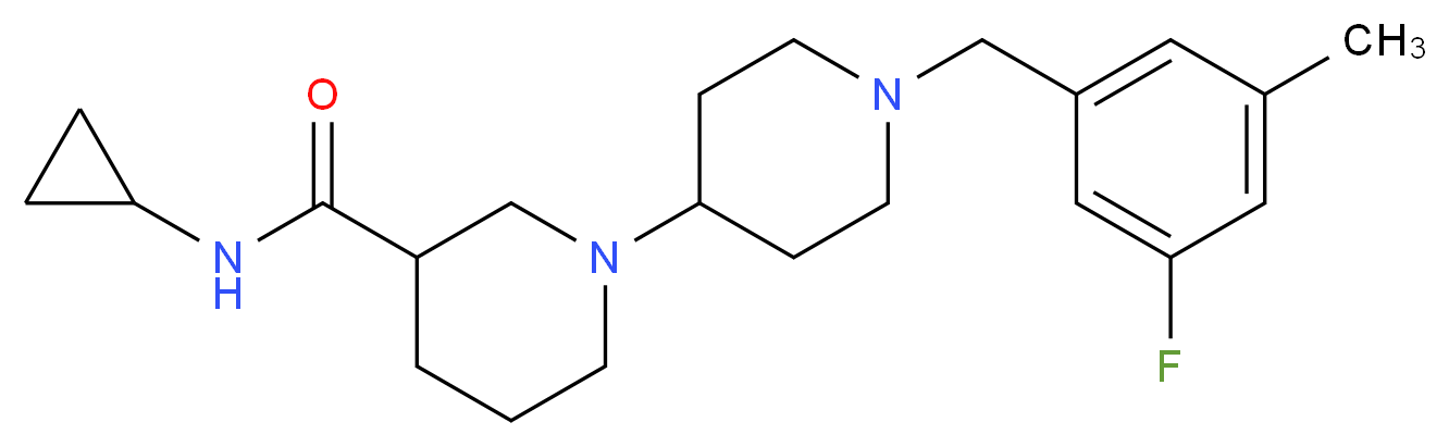 N-cyclopropyl-1'-(3-fluoro-5-methylbenzyl)-1,4'-bipiperidine-3-carboxamide_Molecular_structure_CAS_)