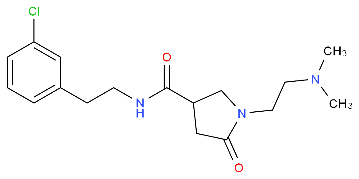 N-[2-(3-chlorophenyl)ethyl]-1-[2-(dimethylamino)ethyl]-5-oxo-3-pyrrolidinecarboxamide_Molecular_structure_CAS_)