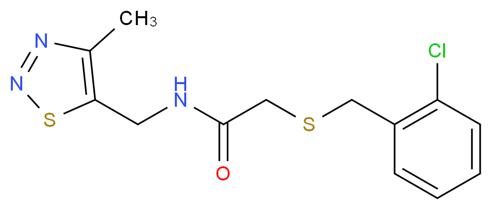 2-[(2-chlorobenzyl)thio]-N-[(4-methyl-1,2,3-thiadiazol-5-yl)methyl]acetamide_Molecular_structure_CAS_)