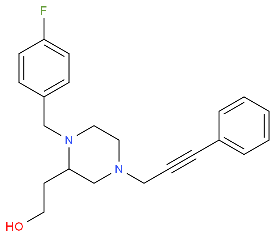 2-[1-(4-fluorobenzyl)-4-(3-phenyl-2-propyn-1-yl)-2-piperazinyl]ethanol_Molecular_structure_CAS_)