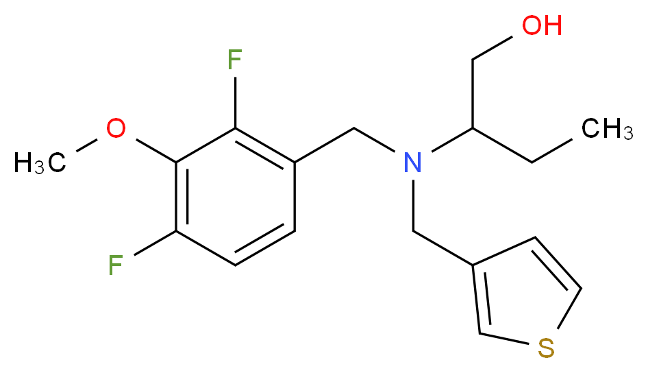 2-[(2,4-difluoro-3-methoxybenzyl)(3-thienylmethyl)amino]butan-1-ol_Molecular_structure_CAS_)