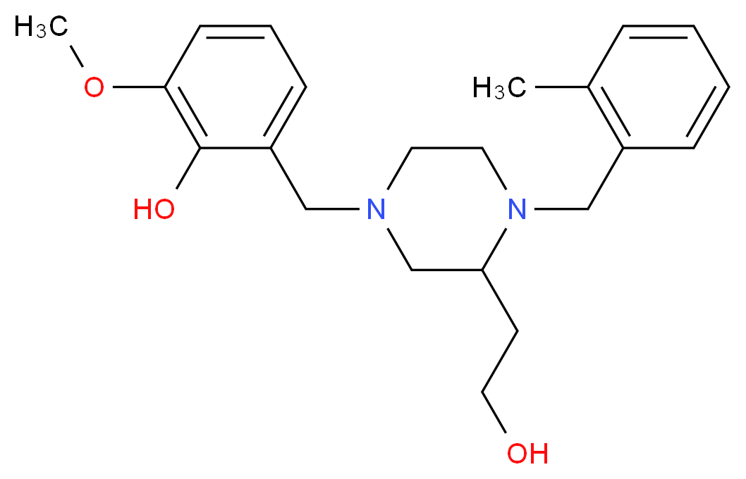 2-{[3-(2-hydroxyethyl)-4-(2-methylbenzyl)-1-piperazinyl]methyl}-6-methoxyphenol_Molecular_structure_CAS_)