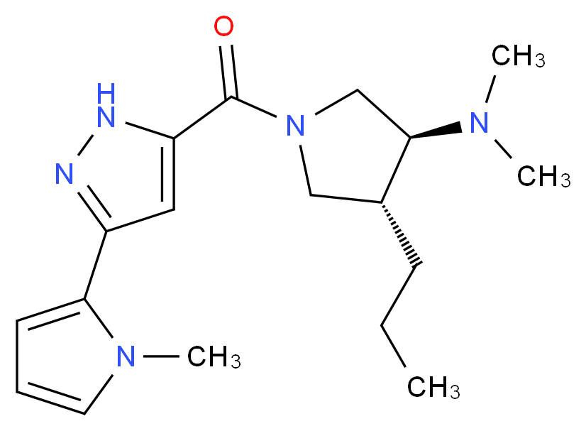 (3S*,4R*)-N,N-dimethyl-1-{[3-(1-methyl-1H-pyrrol-2-yl)-1H-pyrazol-5-yl]carbonyl}-4-propyl-3-pyrrolidinamine_Molecular_structure_CAS_)