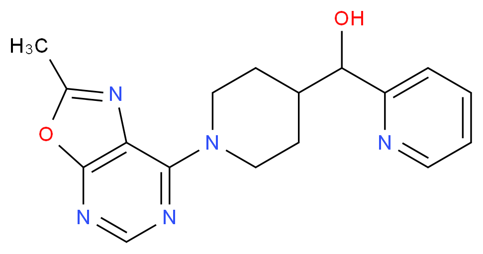 [1-(2-methyl[1,3]oxazolo[5,4-d]pyrimidin-7-yl)piperidin-4-yl](pyridin-2-yl)methanol_Molecular_structure_CAS_)