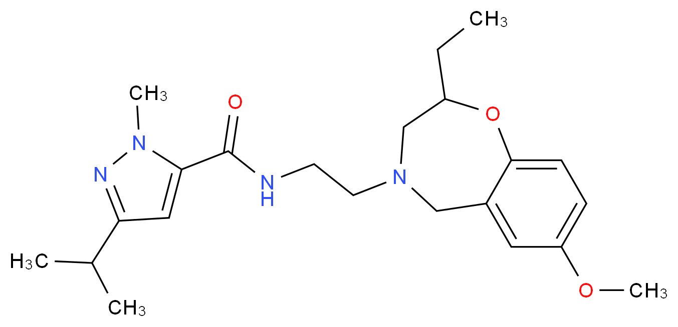 N-[2-(2-ethyl-7-methoxy-2,3-dihydro-1,4-benzoxazepin-4(5H)-yl)ethyl]-3-isopropyl-1-methyl-1H-pyrazole-5-carboxamide_Molecular_structure_CAS_)