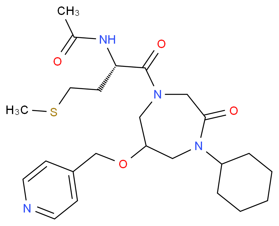 N-[(1S)-1-{[4-cyclohexyl-3-oxo-6-(4-pyridinylmethoxy)-1,4-diazepan-1-yl]carbonyl}-3-(methylthio)propyl]acetamide_Molecular_structure_CAS_)