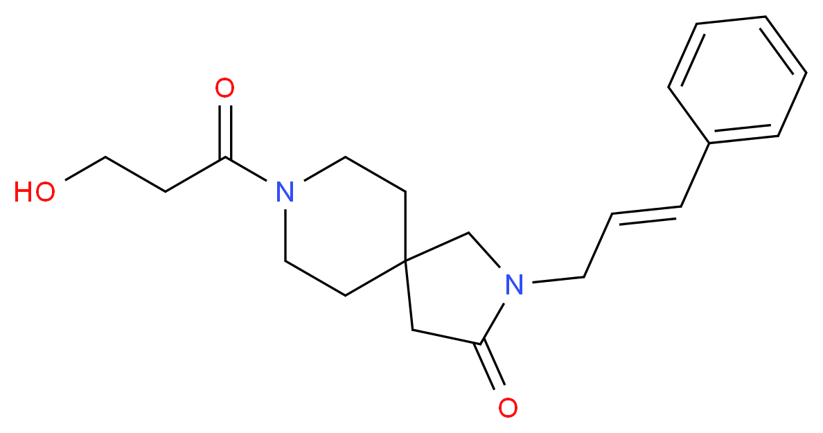 8-(3-hydroxypropanoyl)-2-[(2E)-3-phenyl-2-propen-1-yl]-2,8-diazaspiro[4.5]decan-3-one_Molecular_structure_CAS_)