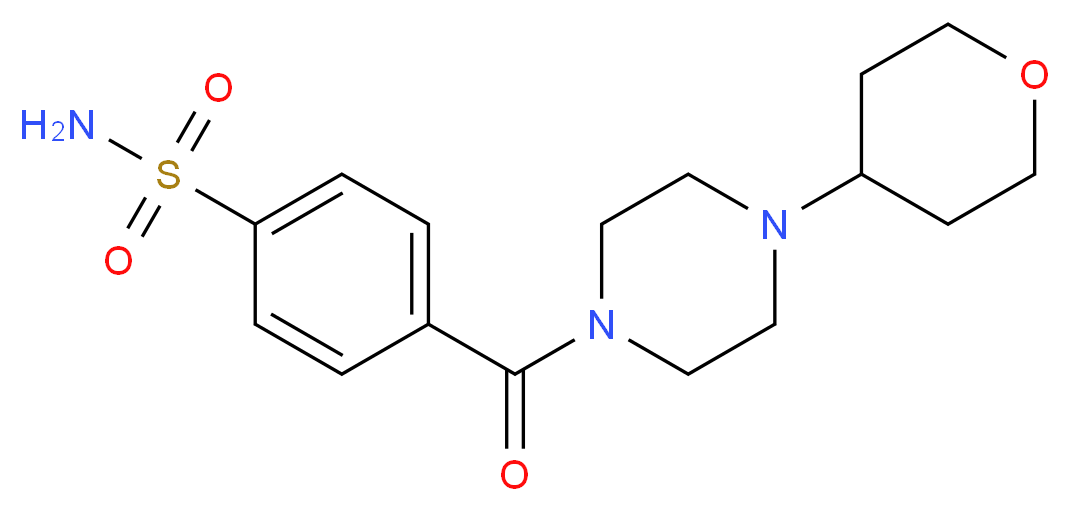 4-{[4-(tetrahydro-2H-pyran-4-yl)piperazin-1-yl]carbonyl}benzenesulfonamide_Molecular_structure_CAS_)