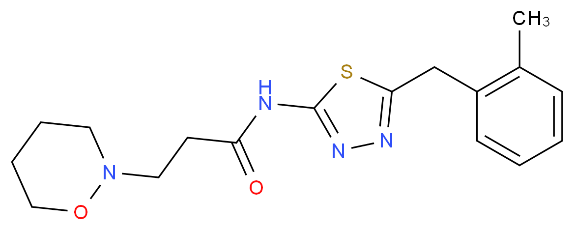 N-[5-(2-methylbenzyl)-1,3,4-thiadiazol-2-yl]-3-(1,2-oxazinan-2-yl)propanamide_Molecular_structure_CAS_)