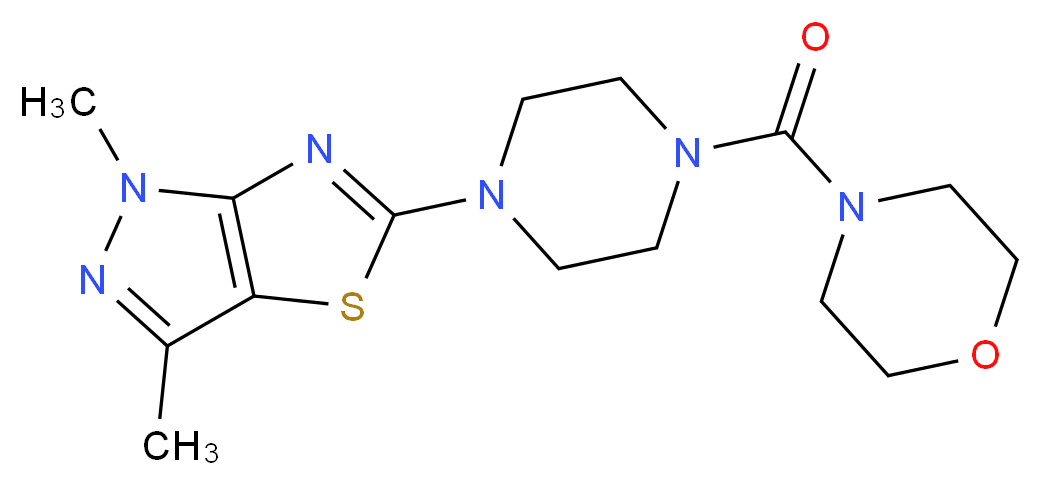 1,3-dimethyl-5-[4-(morpholin-4-ylcarbonyl)piperazin-1-yl]-1H-pyrazolo[3,4-d][1,3]thiazole_Molecular_structure_CAS_)
