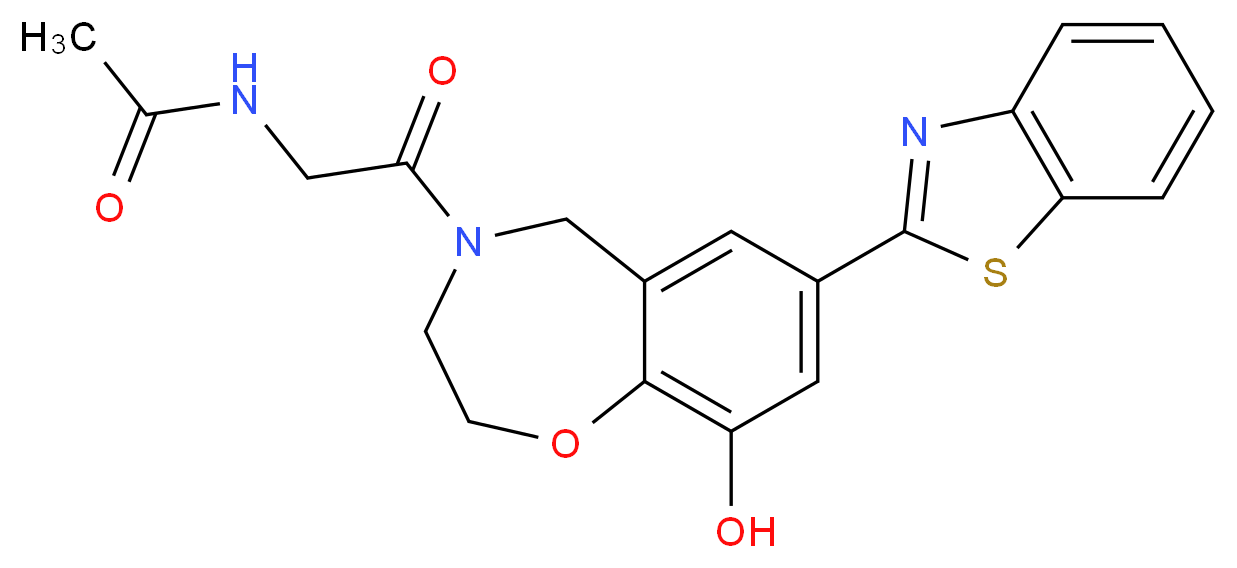 N-{2-[7-(1,3-benzothiazol-2-yl)-9-hydroxy-2,3-dihydro-1,4-benzoxazepin-4(5H)-yl]-2-oxoethyl}acetamide_Molecular_structure_CAS_)