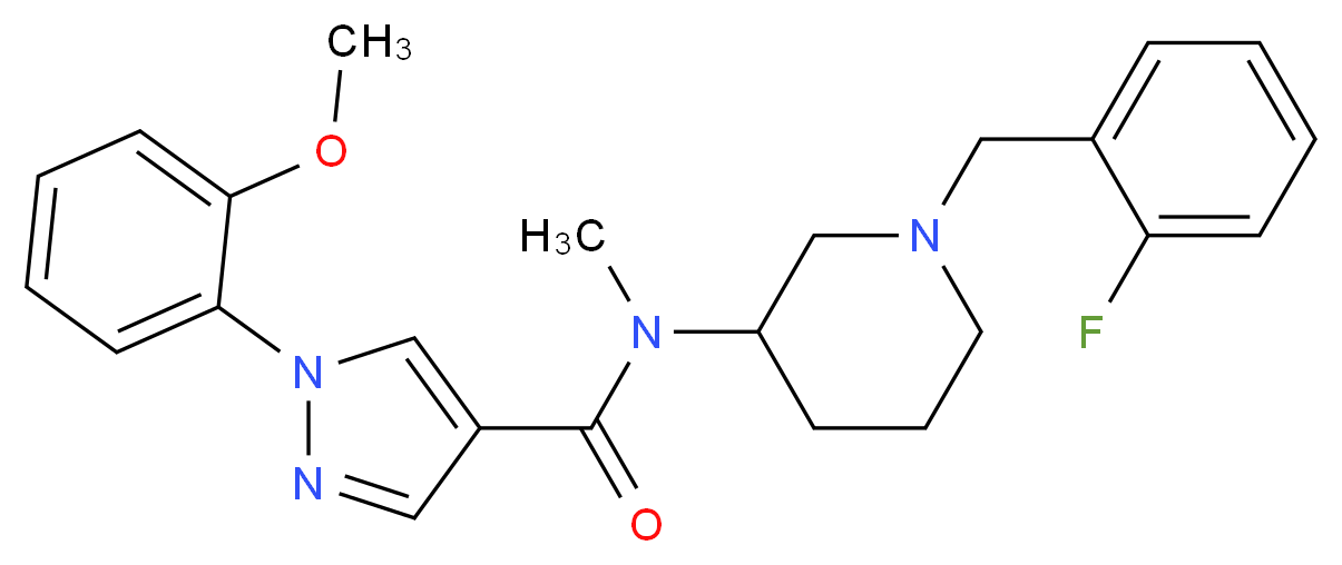 N-[1-(2-fluorobenzyl)-3-piperidinyl]-1-(2-methoxyphenyl)-N-methyl-1H-pyrazole-4-carboxamide_Molecular_structure_CAS_)