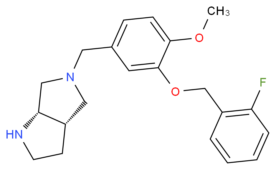 (3aS*,6aS*)-5-{3-[(2-fluorobenzyl)oxy]-4-methoxybenzyl}octahydropyrrolo[3,4-b]pyrrole_Molecular_structure_CAS_)