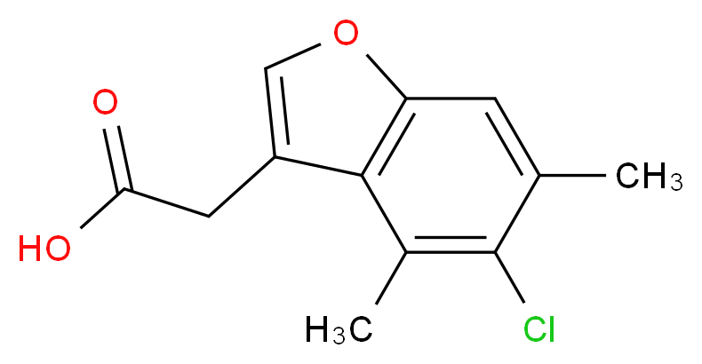 (5-chloro-4,6-dimethyl-1-benzofuran-3-yl)acetic acid_Molecular_structure_CAS_882248-22-8)
