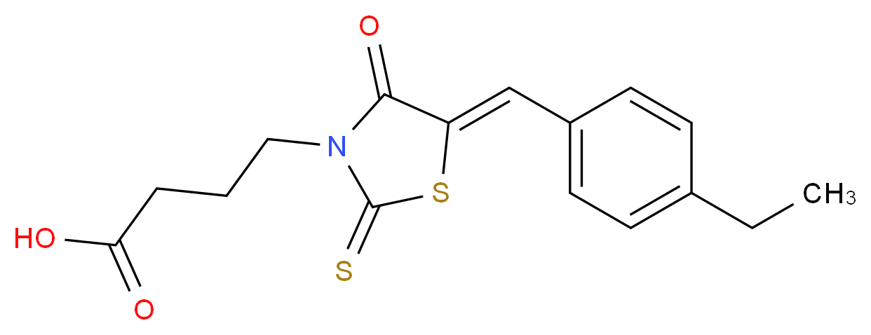 4-[5-(4-Ethyl-benzylidene)-4-oxo-2-thioxo-thiazolidin-3-yl]-butyric acid_Molecular_structure_CAS_)