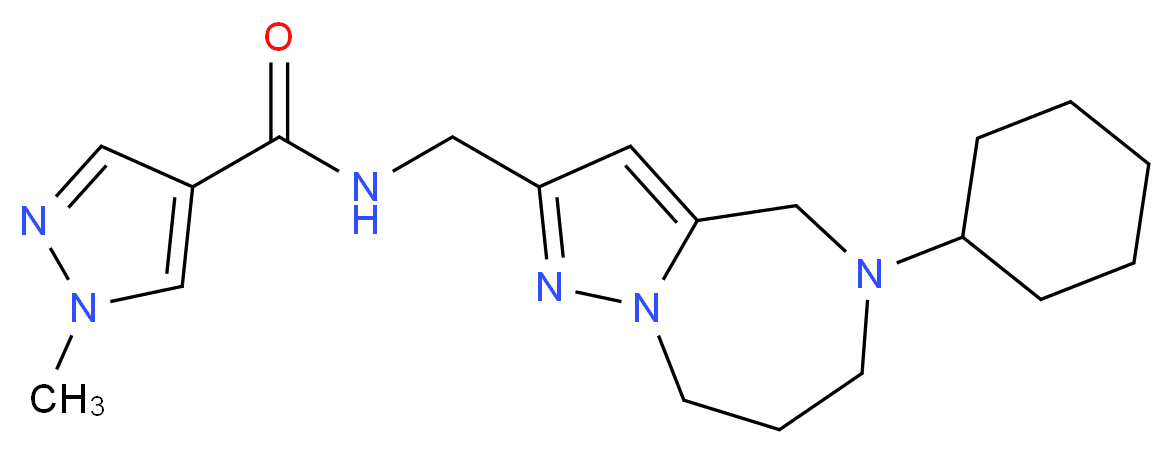 N-[(5-cyclohexyl-5,6,7,8-tetrahydro-4H-pyrazolo[1,5-a][1,4]diazepin-2-yl)methyl]-1-methyl-1H-pyrazole-4-carboxamide_Molecular_structure_CAS_)