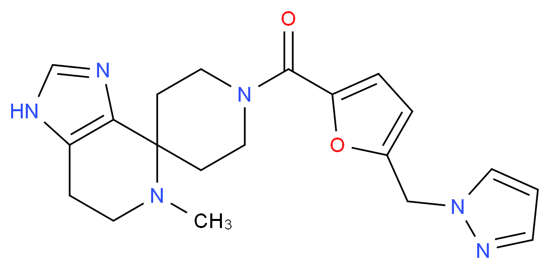 5-methyl-1'-[5-(1H-pyrazol-1-ylmethyl)-2-furoyl]-1,5,6,7-tetrahydrospiro[imidazo[4,5-c]pyridine-4,4'-piperidine]_Molecular_structure_CAS_)
