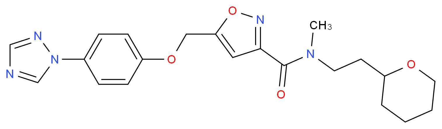 N-methyl-N-[2-(tetrahydro-2H-pyran-2-yl)ethyl]-5-{[4-(1H-1,2,4-triazol-1-yl)phenoxy]methyl}-3-isoxazolecarboxamide_Molecular_structure_CAS_)