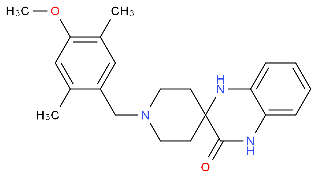 1-(4-methoxy-2,5-dimethylbenzyl)-1',4'-dihydro-3'H-spiro[piperidine-4,2'-quinoxalin]-3'-one_Molecular_structure_CAS_)