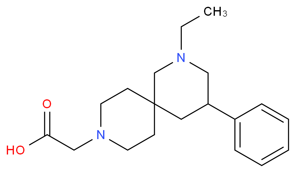 (2-ethyl-4-phenyl-2,9-diazaspiro[5.5]undec-9-yl)acetic acid_Molecular_structure_CAS_)