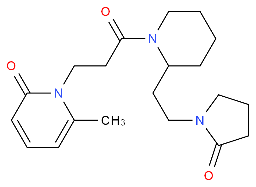 6-methyl-1-(3-oxo-3-{2-[2-(2-oxo-1-pyrrolidinyl)ethyl]-1-piperidinyl}propyl)-2(1H)-pyridinone_Molecular_structure_CAS_)