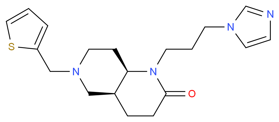 (4aS*,8aR*)-1-[3-(1H-imidazol-1-yl)propyl]-6-(2-thienylmethyl)octahydro-1,6-naphthyridin-2(1H)-one_Molecular_structure_CAS_)