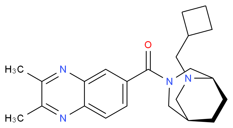 6-{[(1R*,5R*)-6-(cyclobutylmethyl)-3,6-diazabicyclo[3.2.2]non-3-yl]carbonyl}-2,3-dimethylquinoxaline_Molecular_structure_CAS_)