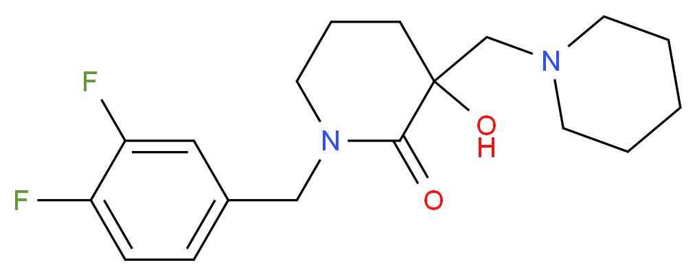 1-(3,4-difluorobenzyl)-3-hydroxy-3-(1-piperidinylmethyl)-2-piperidinone_Molecular_structure_CAS_)