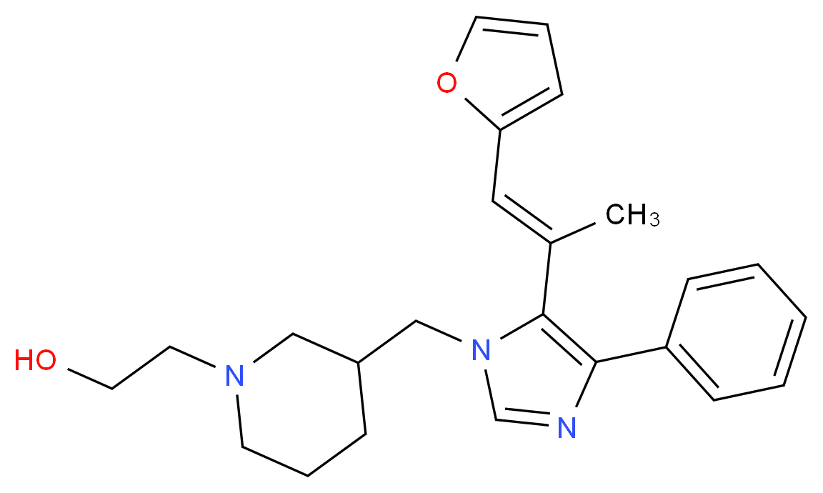 2-[3-({5-[(E)-2-(2-furyl)-1-methylvinyl]-4-phenyl-1H-imidazol-1-yl}methyl)piperidin-1-yl]ethanol_Molecular_structure_CAS_)