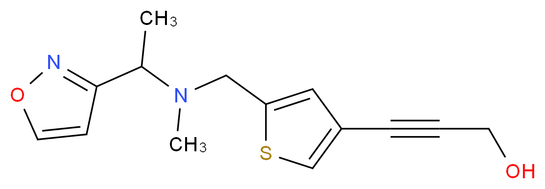 3-(5-{[(1-isoxazol-3-ylethyl)(methyl)amino]methyl}-3-thienyl)prop-2-yn-1-ol_Molecular_structure_CAS_)