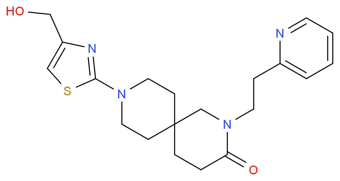 9-[4-(hydroxymethyl)-1,3-thiazol-2-yl]-2-(2-pyridin-2-ylethyl)-2,9-diazaspiro[5.5]undecan-3-one_Molecular_structure_CAS_)