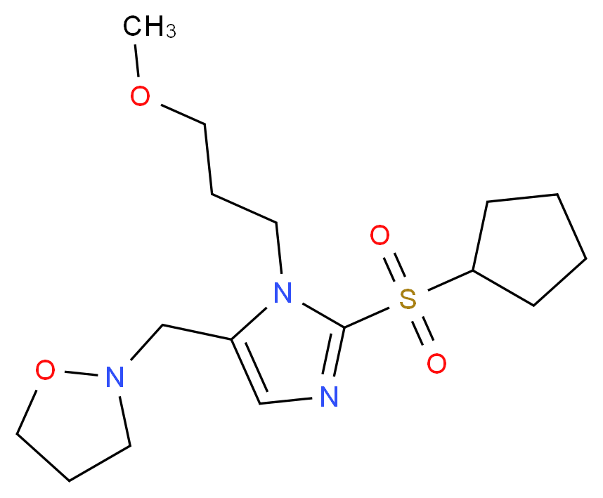 2-{[2-(cyclopentylsulfonyl)-1-(3-methoxypropyl)-1H-imidazol-5-yl]methyl}isoxazolidine_Molecular_structure_CAS_)