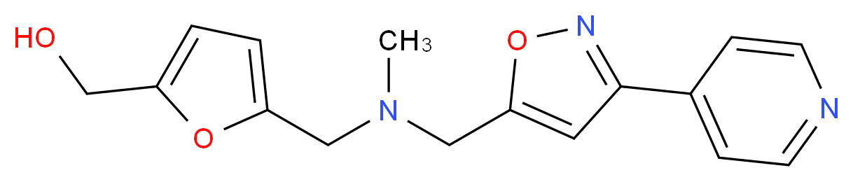 [5-({methyl[(3-pyridin-4-ylisoxazol-5-yl)methyl]amino}methyl)-2-furyl]methanol_Molecular_structure_CAS_)