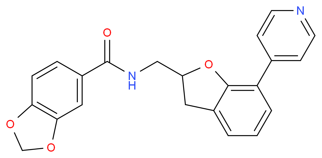 N-{[7-(4-pyridinyl)-2,3-dihydro-1-benzofuran-2-yl]methyl}-1,3-benzodioxole-5-carboxamide_Molecular_structure_CAS_)