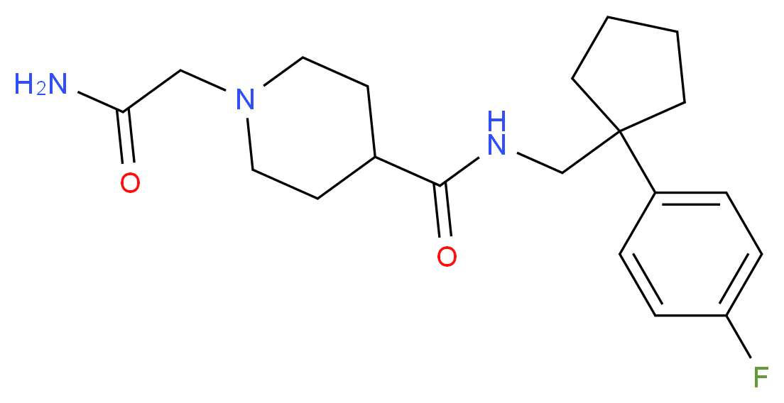 1-(2-amino-2-oxoethyl)-N-{[1-(4-fluorophenyl)cyclopentyl]methyl}-4-piperidinecarboxamide_Molecular_structure_CAS_)