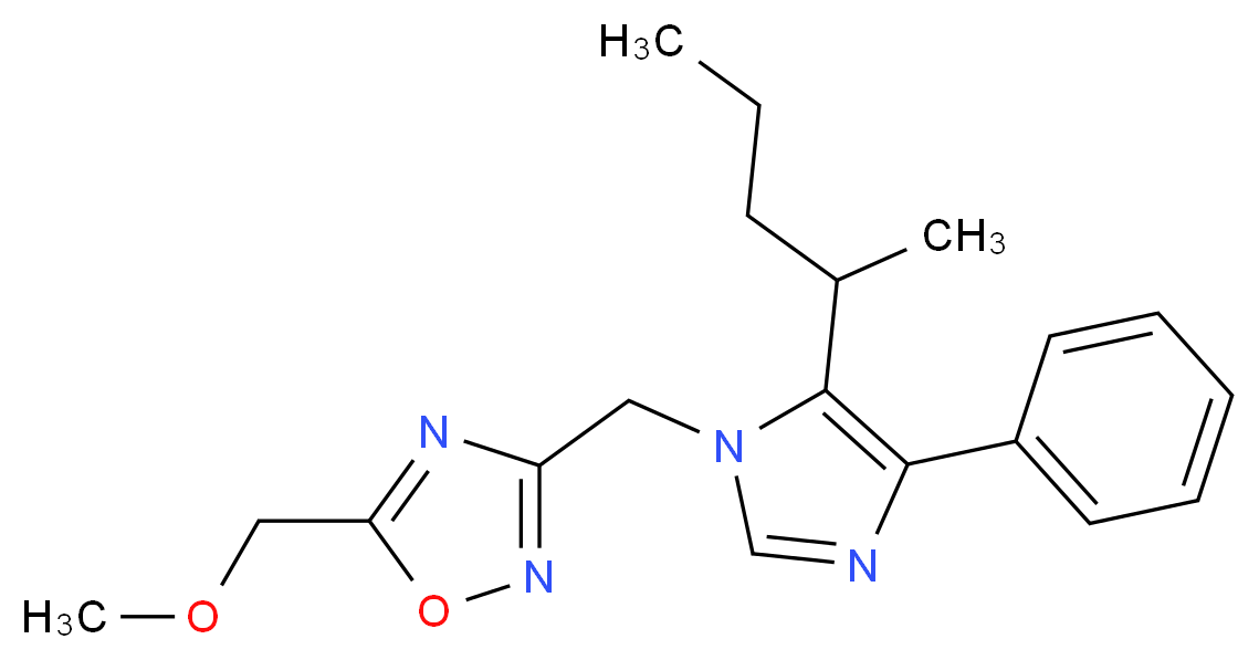 5-(methoxymethyl)-3-{[5-(1-methylbutyl)-4-phenyl-1H-imidazol-1-yl]methyl}-1,2,4-oxadiazole_Molecular_structure_CAS_)
