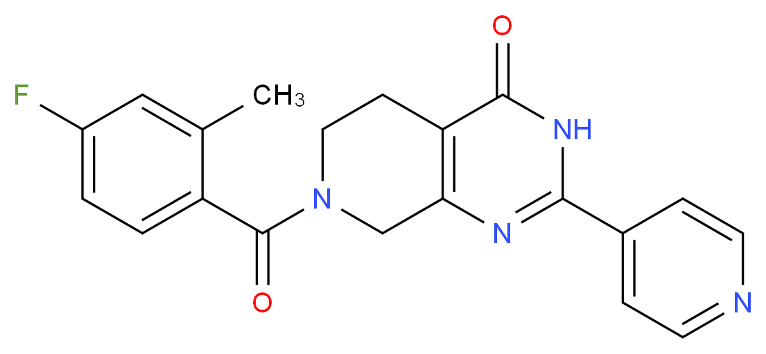 7-(4-fluoro-2-methylbenzoyl)-2-pyridin-4-yl-5,6,7,8-tetrahydropyrido[3,4-d]pyrimidin-4(3H)-one_Molecular_structure_CAS_)