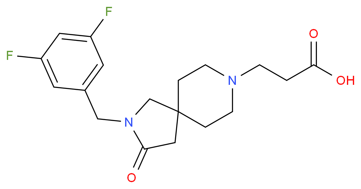 3-[2-(3,5-difluorobenzyl)-3-oxo-2,8-diazaspiro[4.5]dec-8-yl]propanoic acid_Molecular_structure_CAS_)