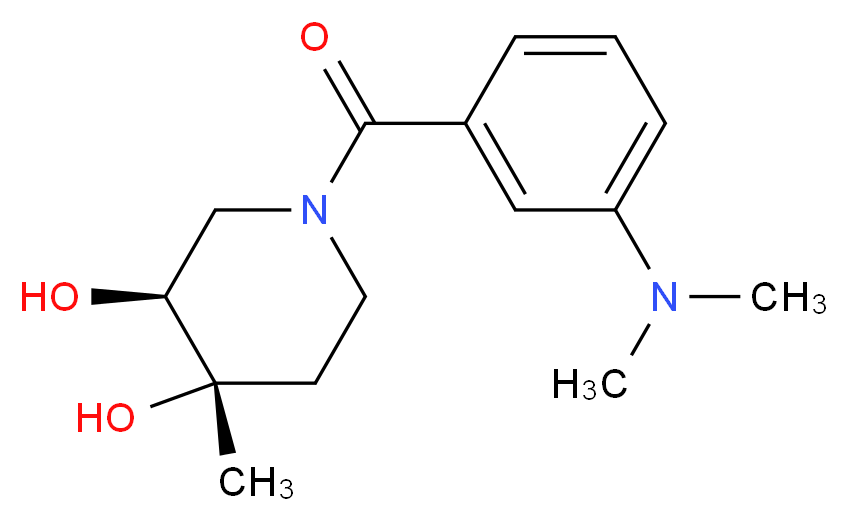 (3S*,4S*)-1-[3-(dimethylamino)benzoyl]-4-methylpiperidine-3,4-diol_Molecular_structure_CAS_)