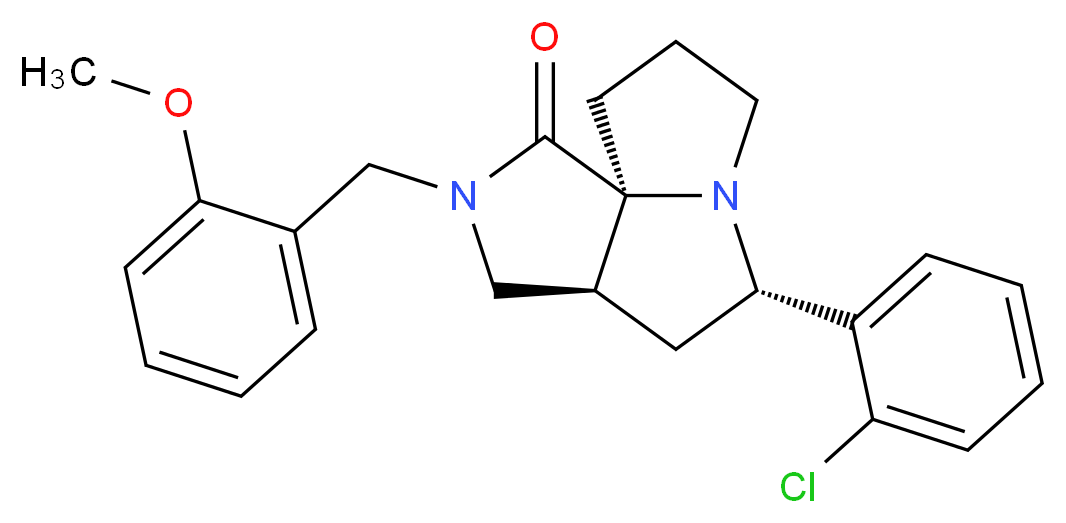 (3aS*,5S*,9aS*)-5-(2-chlorophenyl)-2-(2-methoxybenzyl)hexahydro-7H-pyrrolo[3,4-g]pyrrolizin-1(2H)-one_Molecular_structure_CAS_)