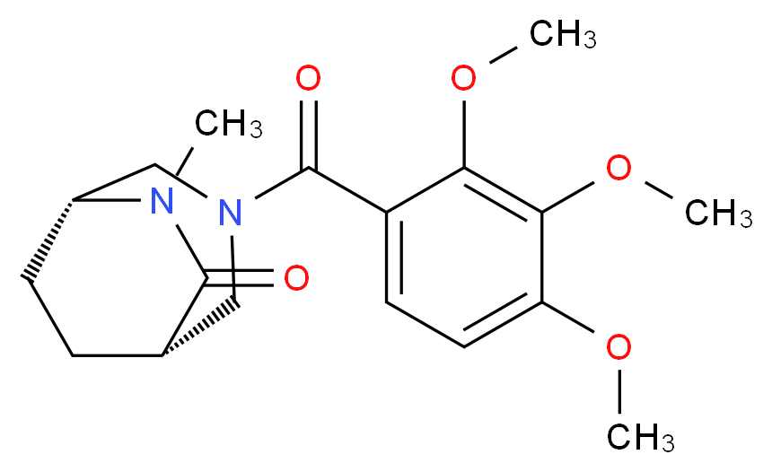(1S*,5R*)-6-methyl-3-(2,3,4-trimethoxybenzoyl)-3,6-diazabicyclo[3.2.2]nonan-7-one_Molecular_structure_CAS_)