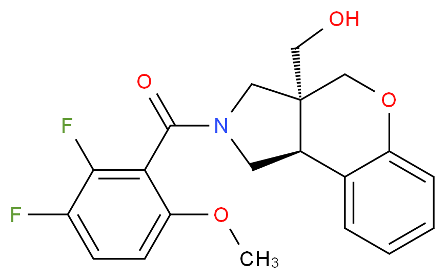 [(3aS*,9bS*)-2-(2,3-difluoro-6-methoxybenzoyl)-1,2,3,9b-tetrahydrochromeno[3,4-c]pyrrol-3a(4H)-yl]methanol_Molecular_structure_CAS_)